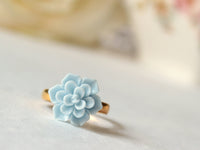 Succulent Ring in Powder Blue